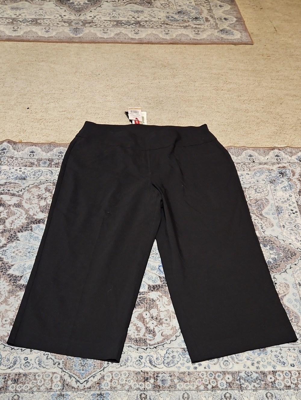 Ruby Rd. Black Wide-Leg Cropped Pants